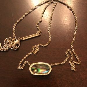 Elisa Gold Pendant Necklace In Abalone Shell